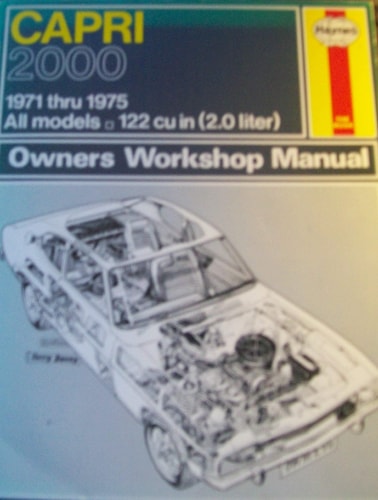 Haynes Capri 2000 MKI Owner's Workshop Manual, 1971 Thru 1975