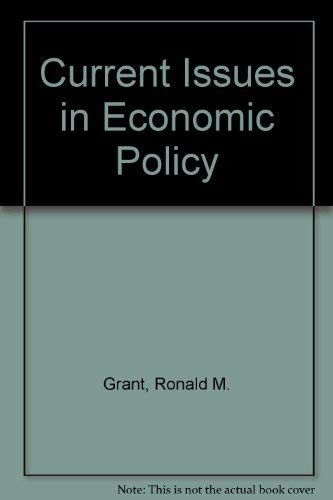 Current issues in economic policy
