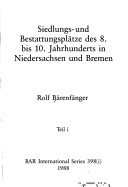 Siedlungs- und Bestattungsplatze des 8. bis 10. Jahrhunderts (German Edition)