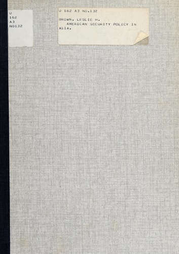 American security policy in Asia (Adelphi papers)