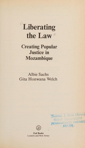 Liberating the Law Creating Popular Justice in Mozambique