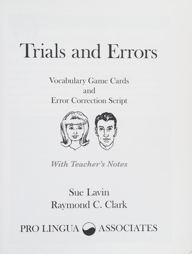Trials and Errors Vocabulary Game Cards and Error Correction Script : with Teacher's Notes