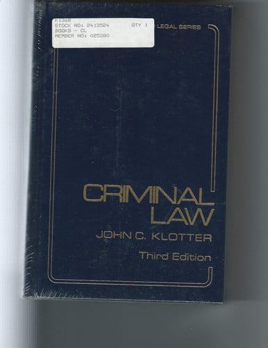 Criminal law (Justice administration legal series)