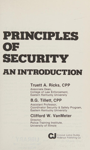 Principles of Security An Introduction