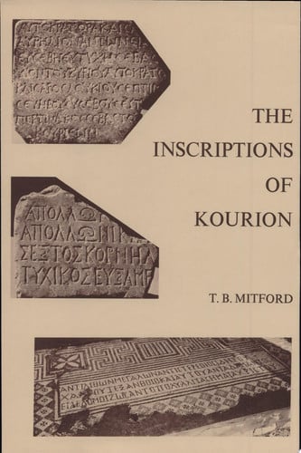 Inscriptions of Kourion Memoirs, American Philosophical Society (vol. 83)