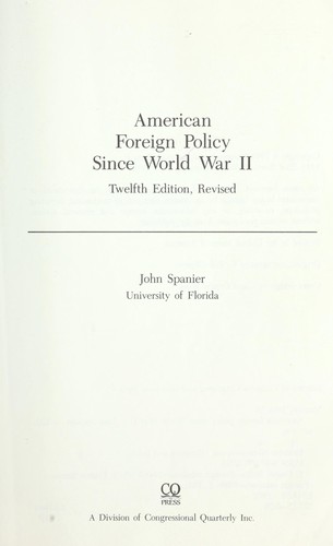 American Foreign Policy Since World War 2