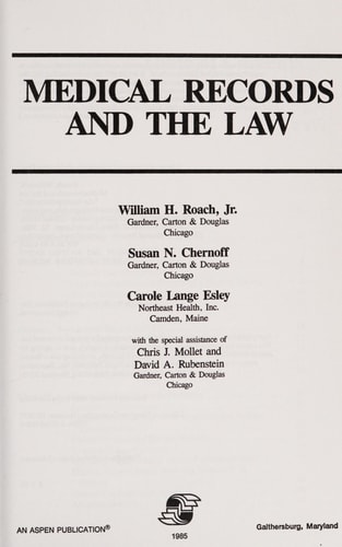 Medical records and the law