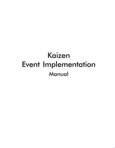 Kaizen Event Implementation Manual