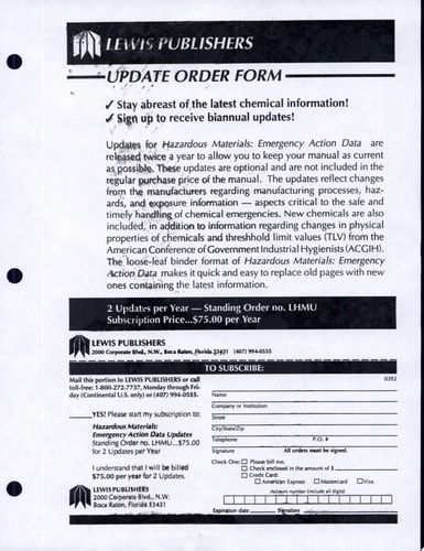 Hazardous Materials Emergency Action Data