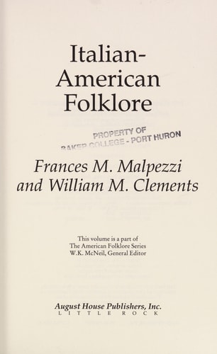 Italian American Folklore (American Folklore Series)