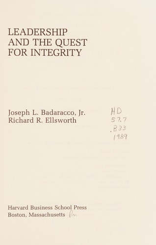 Leadership and the Quest for Integrity
