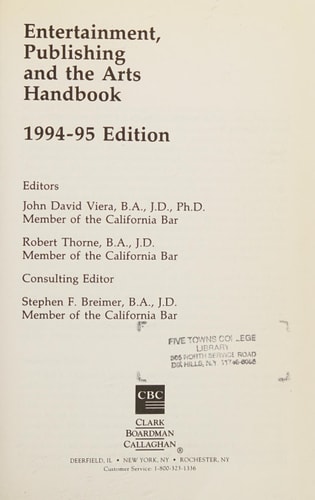 Entertainment, Publishing and the Arts Handbook