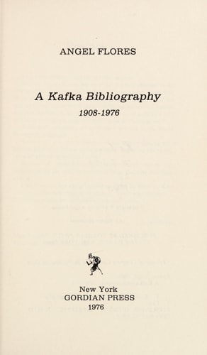 A Kafka Bibliography, 1908-1976