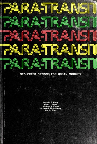 Para-transit Neglected Options for Urban Mobility