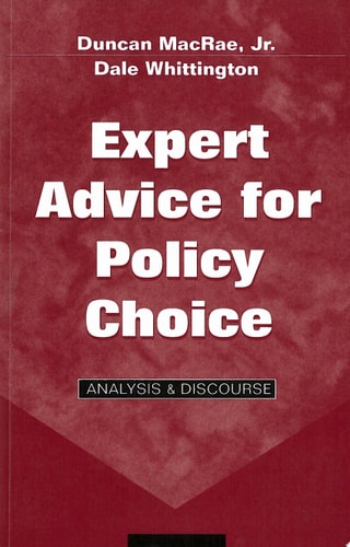 Expert Advice for Policy Choice Analysis and Discourse