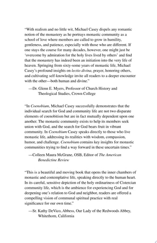 Coenobium Reflections on Monastic Community