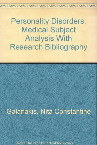 Personality Disorders Medical Subject Analysis with Research Bibliography