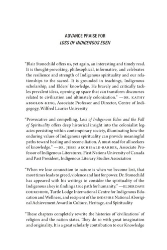 Loss of Indigenous Eden and the Fall of Spirituality