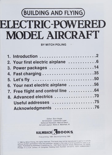 Building and Flying Electric-powered Model Aircraft