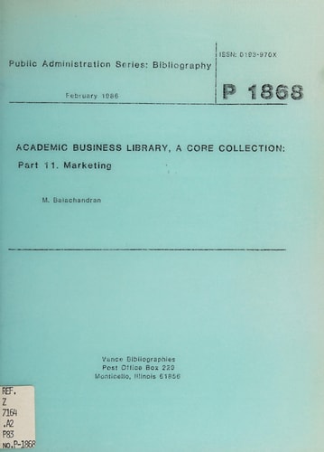 Academic Business Library, a Core Collection: Marketing (Academic Business Library, a Core Collection)