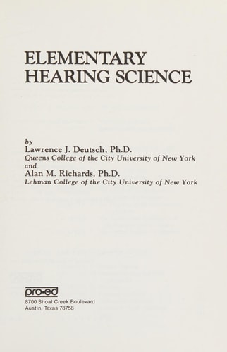 Elementary Hearing Science
