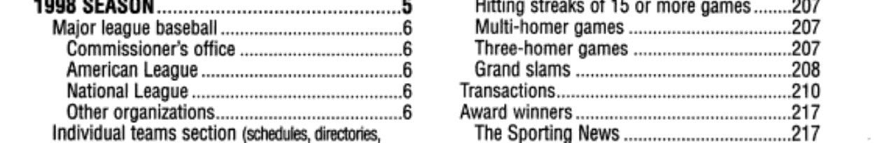 Baseball Guide, 1998