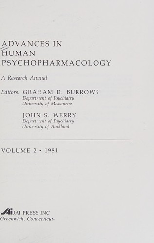 Advanced Human Psychopharmacology Vol. 1