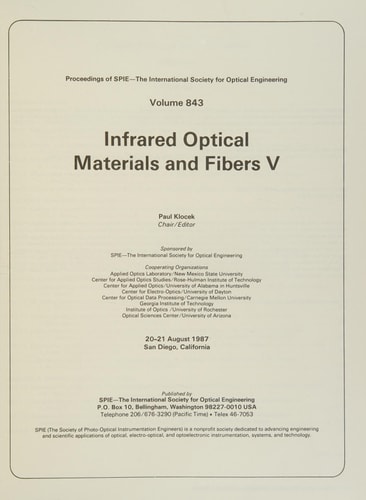 Infrared Optical Materials and Fibers V