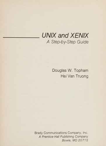 UNIX and XENIX: A step-by-step guide