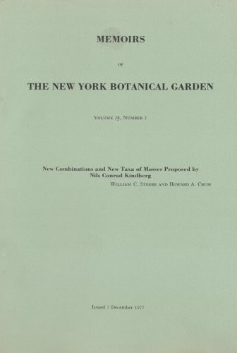 New Combinations and New Taxa of Mosses Proposed by Nils Conrad Kindberg
