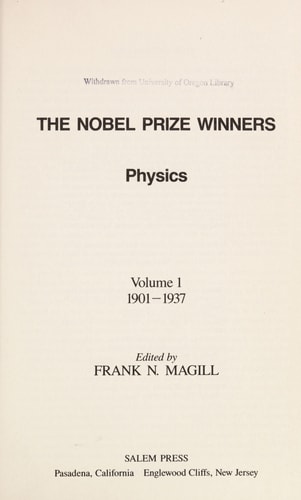 The Nobel Prize Winners: 1968-1988