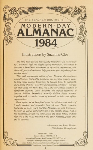 The Teacher Brothers' Modern-day Almanac, 1984