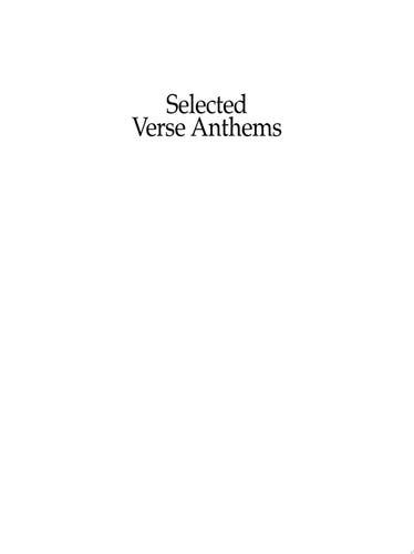 Selected Verse Anthems