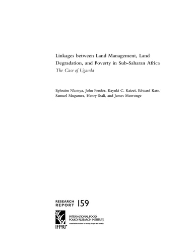 Linkages Between Land Management, Land Degradation, and Poverty in Sub-Saharan Africa The Case of Uganda