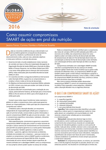 Como assumir compromissos SMART de ação em prol da nutrição Relatório sobre a nutrição mundial nota de orientação