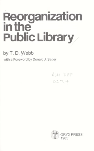Reorganization in the Public Library