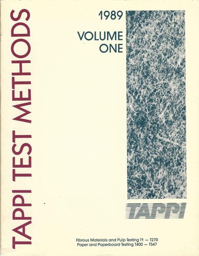 TAPPI Test Methods, 1989