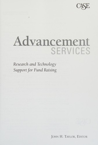 Advancement Services: Research and Technology Support for Fund Raising