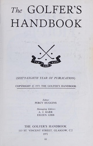 The Golfer's Handbook Sixty Eighth Year of Publication. 1971