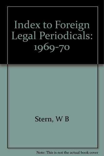 Index to Foreign Legal Periodicals