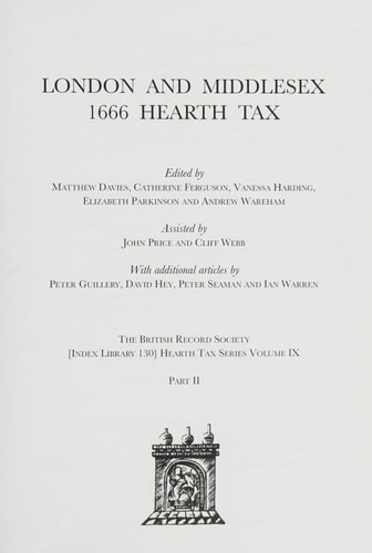 London and Middlesex 1666 Hearth Tax