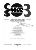 Clean Steel 3 3rd International Conference : Papers