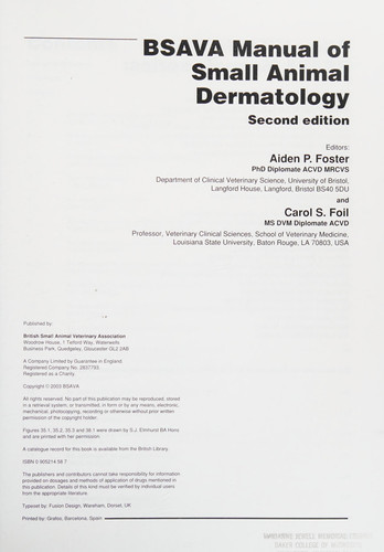 BSAVA Manual of Small Animal Dermatology