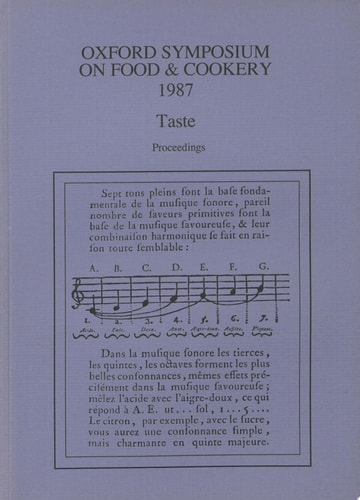 Taste Proceedings of the Oxford Symposium on Food and Cookery