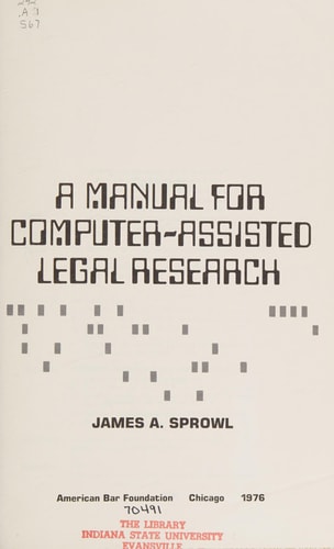 A manual for computer-assisted legal research