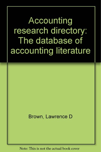 Accounting Research Directory The Database of Accounting Literature