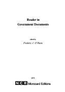 Reader in government documents (Reader series in library and information science)