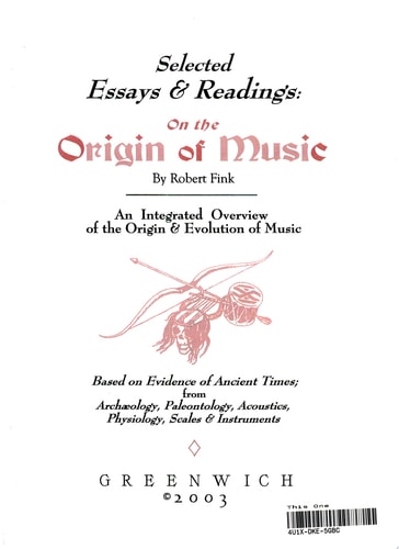 Selected Essays & Readings On the Origin of Music