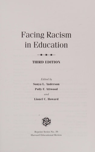 Facing Racism in Education (HER Reprint Series)