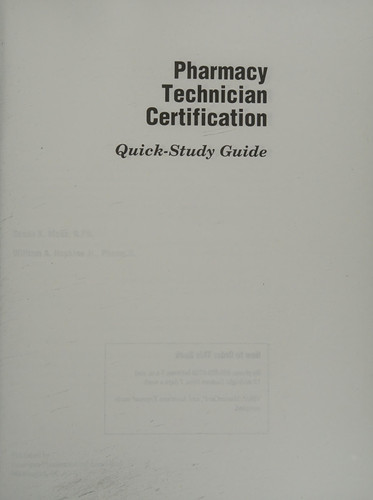 Pharmacy Technician Certification Quick-Study Guide